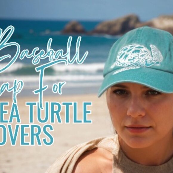 Embroidered Sea Turtle Baseball Cap Adjustable Retro Classic Sun Protection Hat - Picture 8 of 8